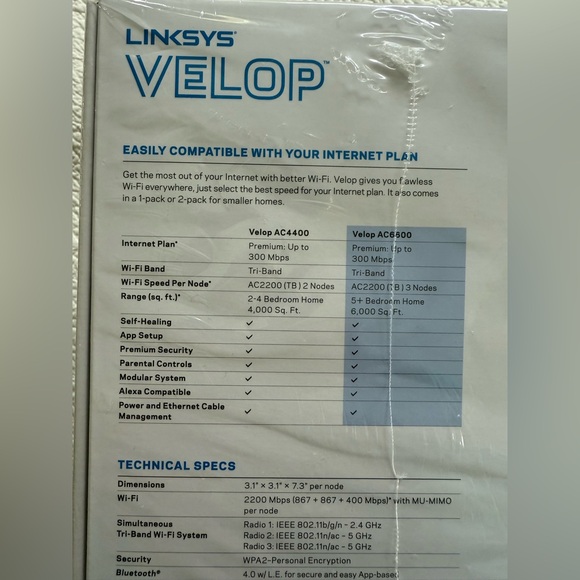 Linksys Velop Whole Home Wi-Fi System 6000 square feet Premium AC6600 - Picture 8 of 9